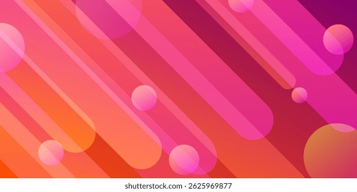 Abstract orange and pink gradient geometric background. bright color gradation. dynamic and colorful banner concept.Eps10 vector