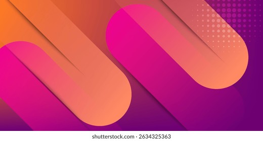 AbstracT orange and pink gradient geometric background. bright color gradation. dynamic and colorful banner concept.Eps10 vector