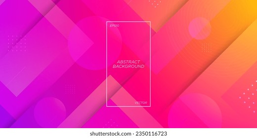 Ilustración de gradiente anaranjado y rosa abstracto de fondo geométrico con un patrón de formas simple. Decoración colorida y luminosa. Vector Eps10