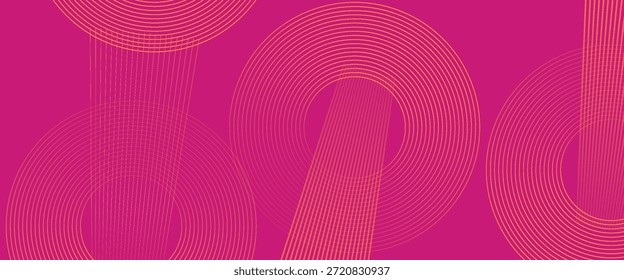 Abstrato laranja, rosa gradiente ondulação círculos linhas Tecnologia web banner fundo. Gradiente roxo amarelo moderno com linhas brilhantes e forma diagonal geométrica brilhante para brochura, capa, cabeçalho

