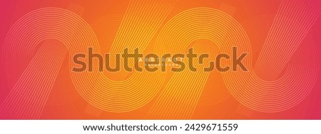 Abstract orange, pink gradient waving circles lines Technology web banner background. Modern yellow, purple gradient with glowing lines and shiny geometric diagonal shape for brochure, cover, header