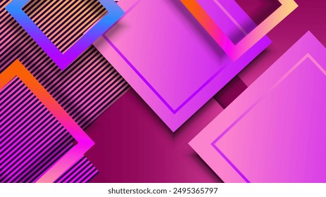 Abstrakter orange rosa und lila Farbverlauf Hintergrund mit quadratischen Formen