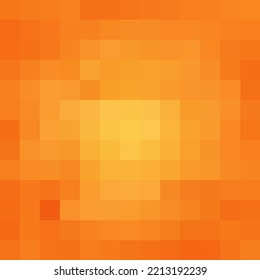 Abstract Orange Pixel Background. Polygonal Style. Vector Geometric Illustration.