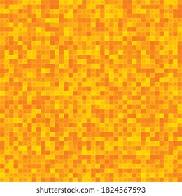 Resumen de mosaico de píxeles naranja sin soldadura en el fondo. Textura de mosaico de color sin inconfundibles. Resumen Pixel Fondo. Ilustración vectorial para su diseño gráfico.Ilustración vectorial para su diseño gráfico.