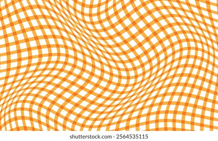 abstract orange plaid line wave pattern can be used background.