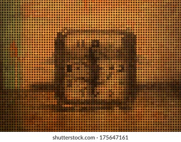 abstract orange polka dots style clock pattern background