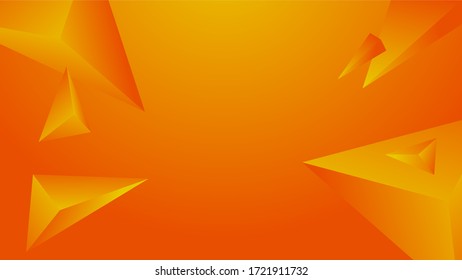 Abstract orange polygon on gradient background. Vector illustration