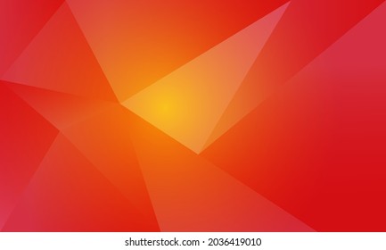 Abstract orange polygon triangles shape pattern background with lighting effect luxury style. Illustration Vector design digital technology concept.