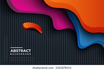 abstract orange, purple, blue gradient wavy overlap layers with modern texture background. eps10 vector