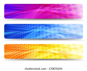 Abstract Orange Purple and Blue Web Banners Background