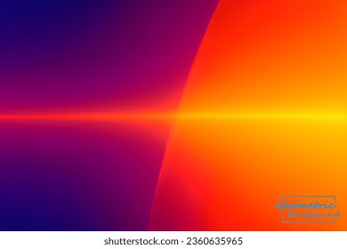 Abstrakter orangefarbener und violetter geometrischer Hintergrund. Dynamische Formen-Zusammensetzung. Vektorgrafik.