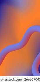 Abstract Orange Purple Gradient background with wavy Pink lines and Copy Space