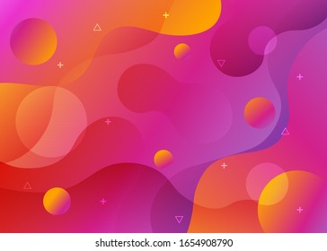abstract orange and purple gradient flow shapes background.