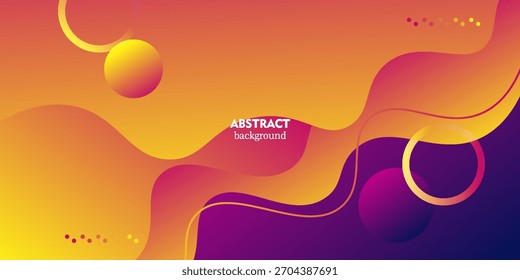 Fundo de faixa de corte de papel laranja e ondas de gradiente roxo abstrato. Elemento de conceito de projeto de padrão de fluido. Vetor eps10