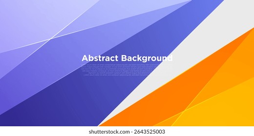 Fundo de triângulo sobreposto laranja e roxo abstrato. Padrão de papel simples para design de fundo de banner. Vetor Eps10