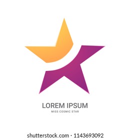Abstract orange purple star. Vector Illustration