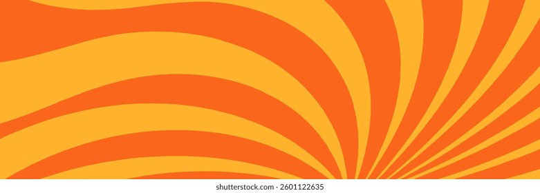 Abstract orange radial stripes background. Vector illustration.