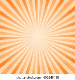 Abstract Orange rays background. Vector