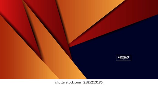 Abstract orange and red background template vector overlapping with square paper cut pattern. Blue background with shadow design. Vector Eps10