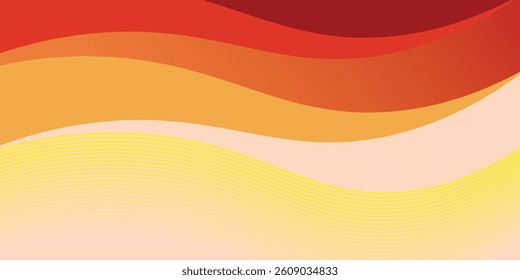 Abstract orange red background with wavy lines and gradients is suitable for various design projects such as websites, presentations, printed materials, social media posts.