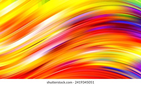 Abstract orange red burning fire flame lines. Liquid hot brushstroke flow. Vibrant gradient hot stream. Glossy acrylic multicolor fluid. Modern trending background. Vector illustration eps10.