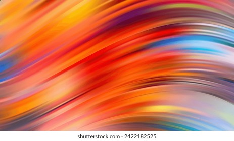 Abstract orange red burning fire flame lines. Liquid hot brushstroke flow. Vibrant gradient hot stream. Glossy acrylic multicolor fluid. Modern trending background. Vector illustration eps10.