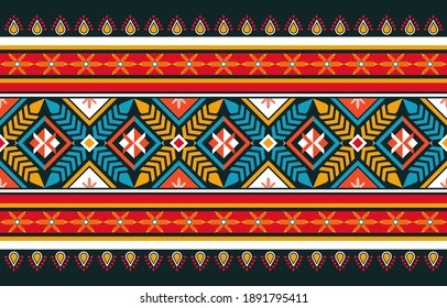 Abstract orange and red geometric native pattern seamless vector.Repeating geometric background.Modern design trendy concept for paper, cover, fabric, interior decor and other users.
