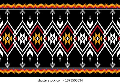Resumen de un patrón nativo geométrico naranja y rojo sin fisuras vectoriales.Fondo geométrico repetitivo.Concepto moderno de diseño para el papel, la cubierta, la tela, la decoración interior y otros usuarios.