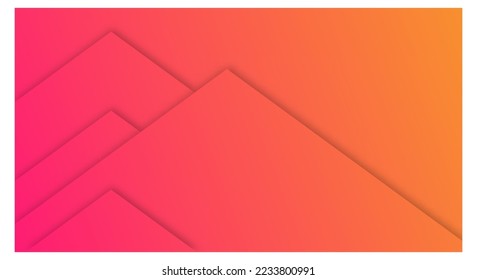 Abstract Orange and Red Gradient Background Geometric Paper Cut Style for Brochures or Landing Pages Template