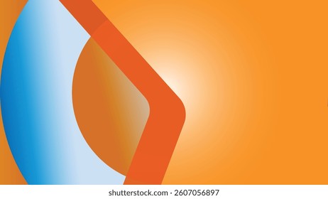 Abstract orange and red gradient geometric shape circle background. Abstract circle papercut smooth color composition. Autumn Fall Abstract Modern Background. Gradient background. 