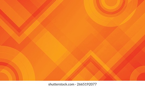 Abstract orange and red gradient geometric shape circle and triangle background. Modern futuristic background