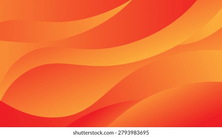 Abstract Orange Red Gradient Wave Background with Flowing Curves