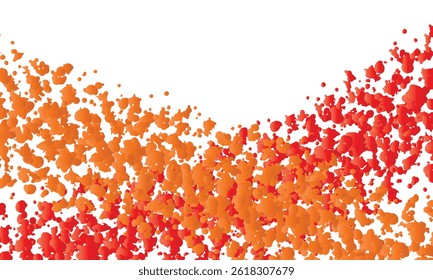 Texture éclaboussures rouges orange Abstrait sur fond blanc