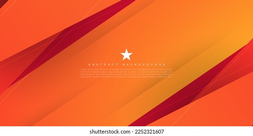 Abstraktes orangefarbenes und rotes Dreieck in heller, geometrischer Form. moderne überlappende paperschnitt-futuristische Hintergrund, Vektorgrafik.Eps10 Vektor