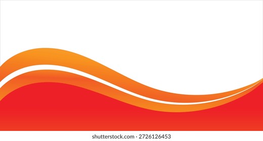 abstrakter orangefarbener roter Wellenhintergrund mit weißen, gekrümmten Streifen für das Grafikdesign eps10