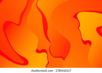 Abstract orange and red wavy background with curve lines. lava. Burn. Fire. Flame.