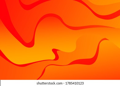 Resumen de fondo ondulado naranja y rojo con líneas de curva. lava. Quemar. Fuego. Llama.