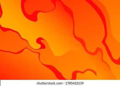 Abstract orange and red wavy background with curve lines. lava. Burn. Fire. Flame.