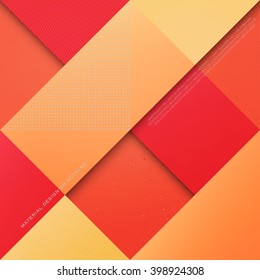 abstract, orange, red and yellow background with rhombus shapes. vector, geometric, fashion wallpaper template. material design backdrop. origami style, vector, presentation banner layout