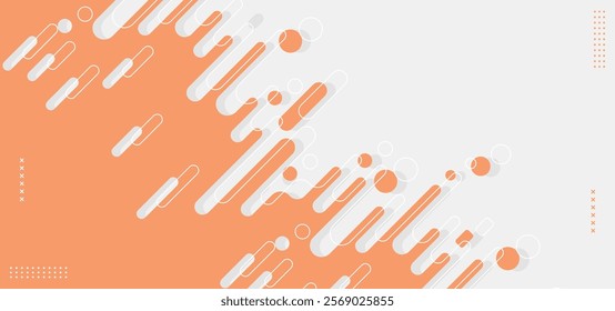Abstract orange rounded lines isolated on white background
