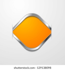 Forma laranja abstrata com moldura prateada. Eps 10 do plano de fundo do vetor