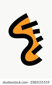 Abstract orange shape vector Memphis shape vector illustration.