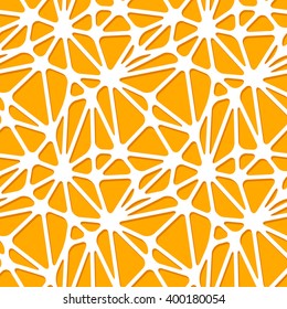 Abstract orange shapes on white background, seamless pattern