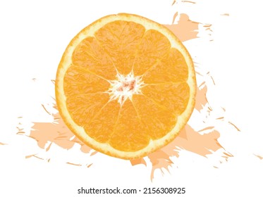 Abstract of orange slices with color spread on white background.