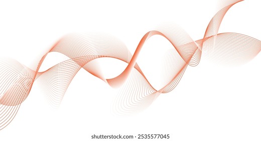 Abstract orange smooth element swoosh speed wave modern stream background. Wave with lines created using blend tool.