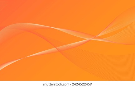 abstract orange smooth lines wave curves on gradient background