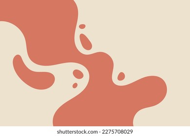 Abstract orange smooth stains and dots decorative background. Simple fluid shapes backdrop