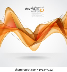 Abstract Orange Smooth Waves. Vector Illustration. Eps 10
