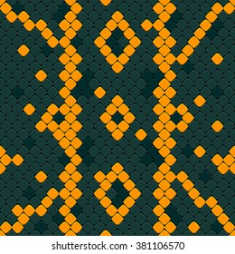 Abstract Orange Snake Print Seamless Vector Pattern