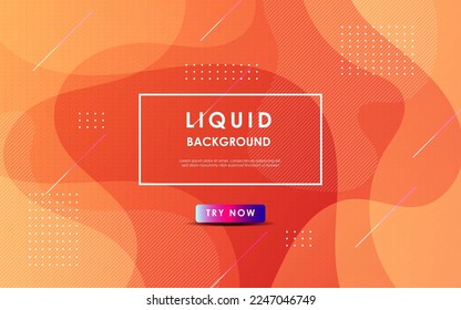 color de líquido ondulado de gradiente suave y naranja abstracto con fondo de forma geométrica. vector eps10